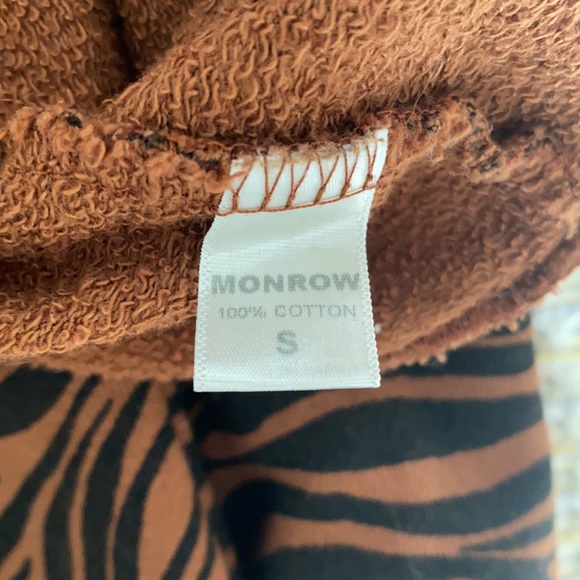 Anthropologie - Monrow Tiger Print Sweatshirt Top - S - Picture 8 of 9